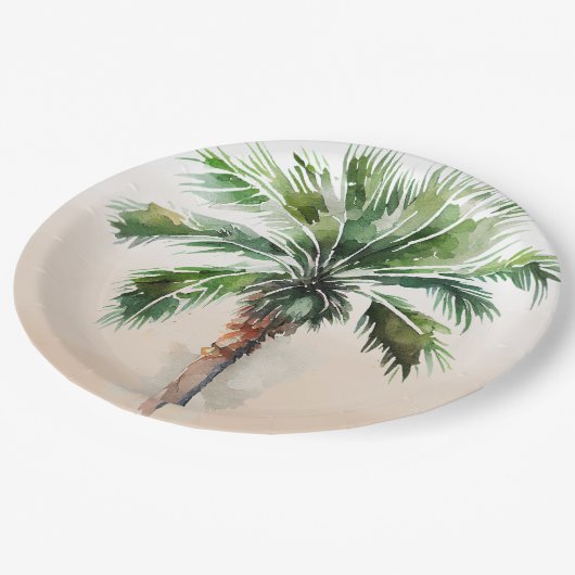 Tropische palmboom Ombre Papieren Bordje (Gekanteld)
