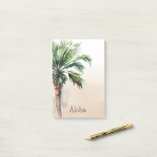 Tropische palmboom Ombre Post-it® Notes (Op bureau)