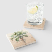 Tropische palmboom Ombre Stenen Onderzetter (Zijkant)