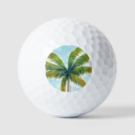 Tropische palmboom op een zonnige dag golfballen