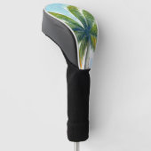 Tropische palmboom op een zonnige dag golfheadcover (Schuin)