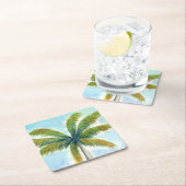 Tropische palmboom op een zonnige dag kartonnen onderzetters (Insitu)