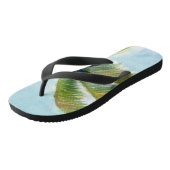 Tropische palmboom op een zonnige dag teenslippers (Schuin)