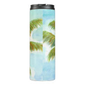 Tropische palmboom op een zonnige dag thermosbeker (Achterkant)