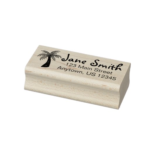 Tropische palmboom op het eiland Beach, gepersonal Rubberstempel (Stempel)