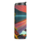 Tropische palmboom op het eiland - zonsondergang o thermosbeker (Gedraaid links)