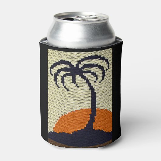 Tropische palmboom Oranje soonsopstand Blikjeskoeler (Blikje Voorkant)