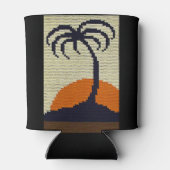 Tropische palmboom Oranje soonsopstand Blikjeskoeler (Achterkant)