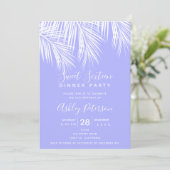 Tropische palmboom paarse typografie Sweet 16 Kaart (Staand voorkant)