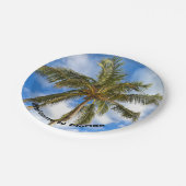 tropische palmboom papieren bordje (Gekanteld)