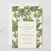  Tropische Palmboom Patroon Bachelorette Kaart (Voorkant)
