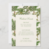  Tropische Palmboom Patroon Bachelorette Kaart (Achterkant)