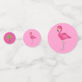 Tropische palmboom Pineapple Pink Flamingo Confetti (Achterkanten)