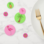 Tropische palmboom Pineapple Pink Flamingo Confetti (Groep)
