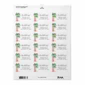 Tropische Palmboom Retouradres Etiket (Full Sheet)
