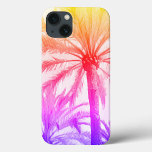 Tropische palmboom retro neon 80's zomerstrand Case-Mate iPhone case