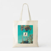 Tropische Palmboom Retro Sfeer Monogram Tote Bag (Achterkant)