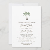 Tropische Palmboom Retro Strand Bruiloft Kaart (Voorkant)