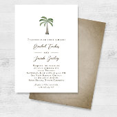 Tropische Palmboom Retro Strand Bruiloft Kaart