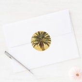  tropische palmboom ronde sticker (Envelop)