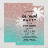 Tropische palmboom Roos Gold Glitter Kaart (Voorkant / Achterkant)