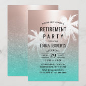 Tropische palmboom Roos goud en Blauwgroen Kaart (Voorkant / Achterkant)