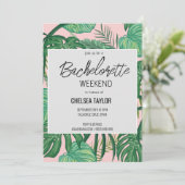 Tropische palmboom Roze bachelorette Kaart (Staand voorkant)