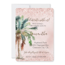 Tropische palmboom Roze glitter