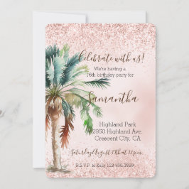 Tropische palmboom Roze glitter Kaart