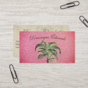 Tropische palmboom Roze Miami Marble Professional Visitekaartje