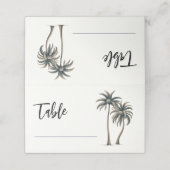 Tropische palmboom rustieke bruiloft tafel zitplaa plaatskaartje (Buitenkant ongevouwen)