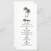 Tropische palmboom rustieke kust bruiloft menu (Voorkant / Achterkant)