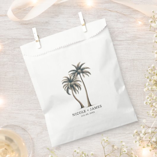 Tropische palmboom rustieke kustbruiloft bedankzakje (Geknipt)