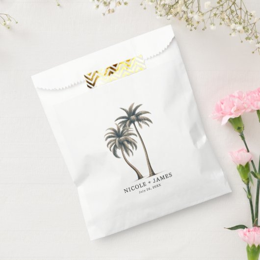 Tropische palmboom rustieke kustbruiloft bedankzakje (Gezegeld)