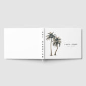 Tropische palmboom rustieke kustbruiloft gastenboek (Volledig)