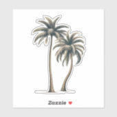 Tropische palmboom rustieke kustbruiloft sticker
