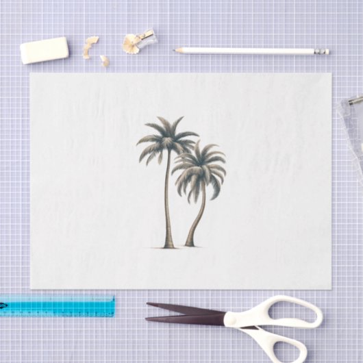 Tropische palmboom rustieke kustbruiloft tissuepapier (Craft)