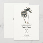 Tropische palmboom rustieke kustverlovingsfeest kaart (Voorkant / Achterkant)
