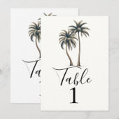 Tropische Palmboom Rustieke Trouwtafel Nummer Kaart (Voorkant / Achterkant)