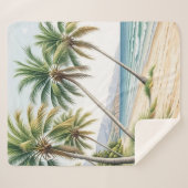 tropische palmboom sherpa deken (Voorkant (horizontaal))