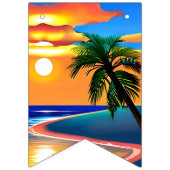 Tropische palmboom silhouet party vlaggetjes (Eerste vlag)