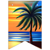 Tropische palmboom silhouet party vlaggetjes (Derde vlag)