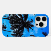 Tropische palmboom silhouet zomer blauw Case-Mate iPhone case (Achterkant (horizontaal))
