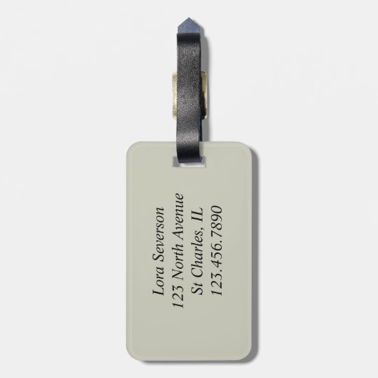 Tropische palmboom Silhouette Bagagelabel (Achterkant verticaal)