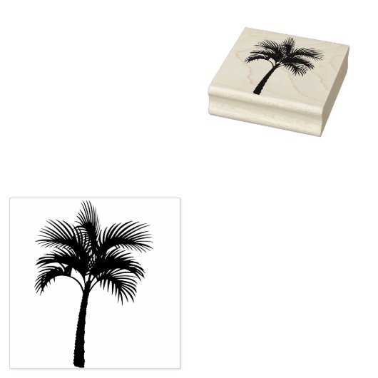 Tropische palmboom Silhouette Rubberstempel (Gestempeld)