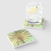  tropische palmboom stenen onderzetter (Zijkant)