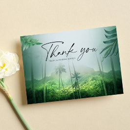 Tropische palmboom stralen groene bestemming bruil bedankkaart