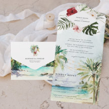 Tropische Palmboom Strand Bruiloft