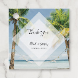 Tropische Palmboom Strand Bruiloft Cadeau Bedankjes Labels