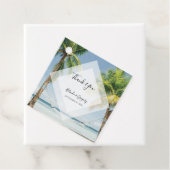 Tropische Palmboom Strand Bruiloft Cadeau Bedankjes Labels (In situ)